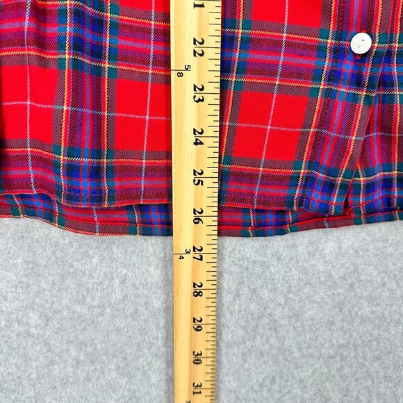 J. Jill Top Womens Petite XS Red Plaid Flannel Button Front Long Sleeve - Picture 6 of 10